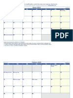 Enero 2019: Este Calendario Es Completamente Modificable y Está Listo para Ser Impreso Fácilmente