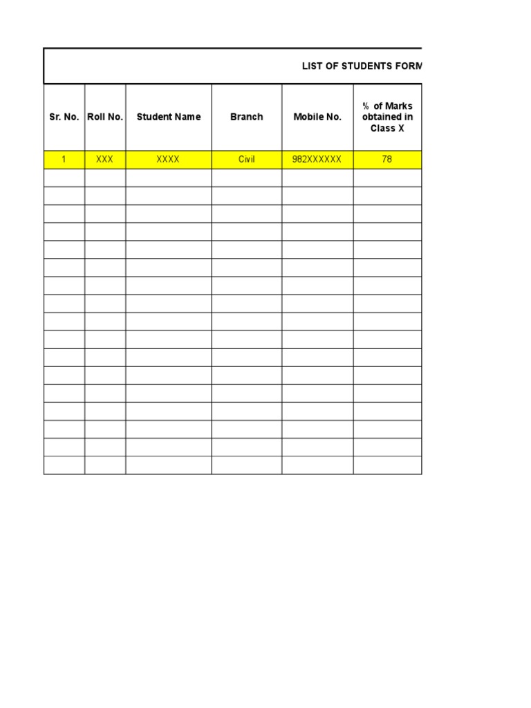 Student List Formats - DDU | PDF