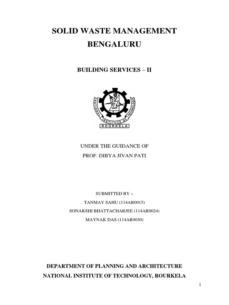 Solid Waste Management | PDF | Bangalore | Municipal Solid Waste