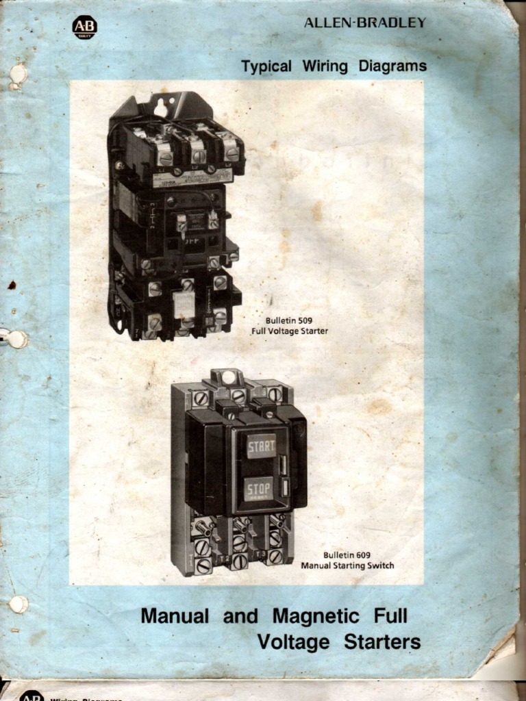 Allen Bradley _ Manual and Magnatic Full Voltage Starter Wiring Diagram