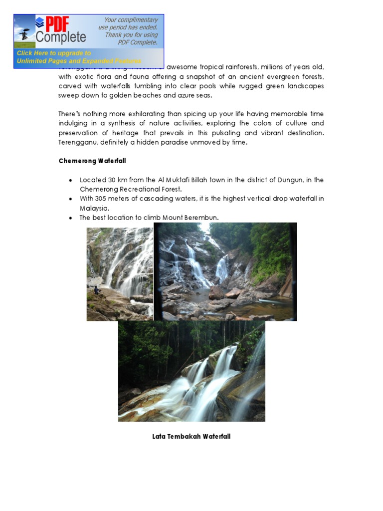 Terengganu's Waterfalls & Nature Spots | PDF | Natural Environment ...