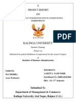 Kalinga University: A Project Report ON