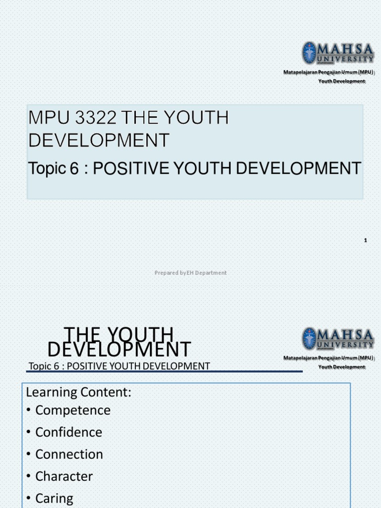 6 Cs of Positive Youth Development | PDF | Applied Psychology | Social ...