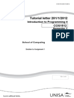 Tutorial Letter 201/1/2012: Introduction To Programming II Semester 1