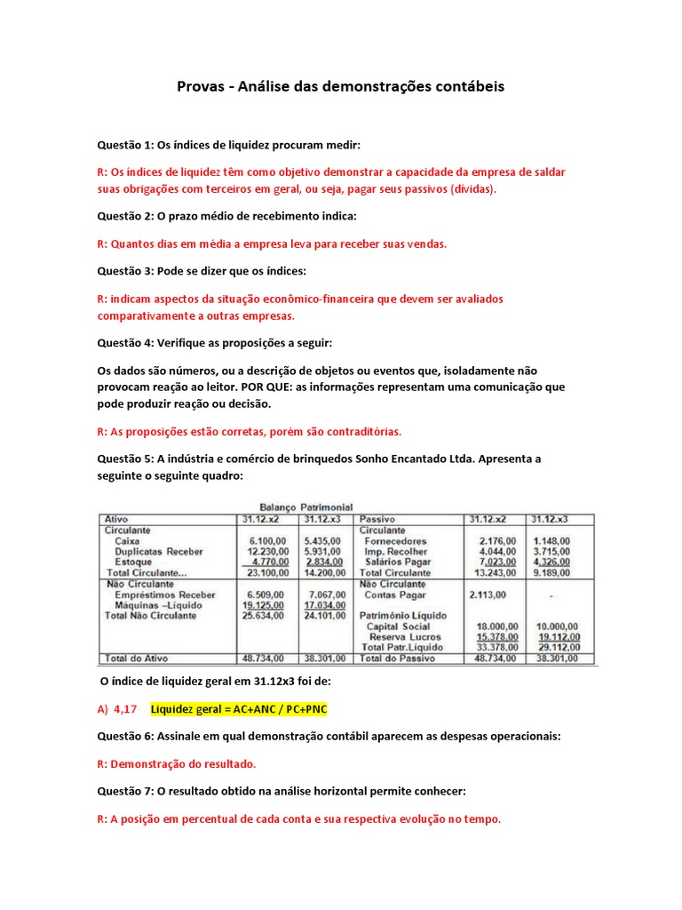 Análise das demonstrações contábeis: medição de desempenho financeiro e ...