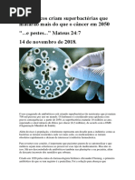 Antibióticos criam superbactérias que matarão mais do que o câncer em 2050_14Nov.2018.docx