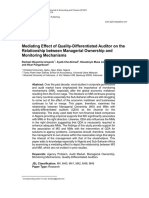 Quality-Differentiated Auditor On The Relationship Between Managerial Ownership and Monitoring Mechanism