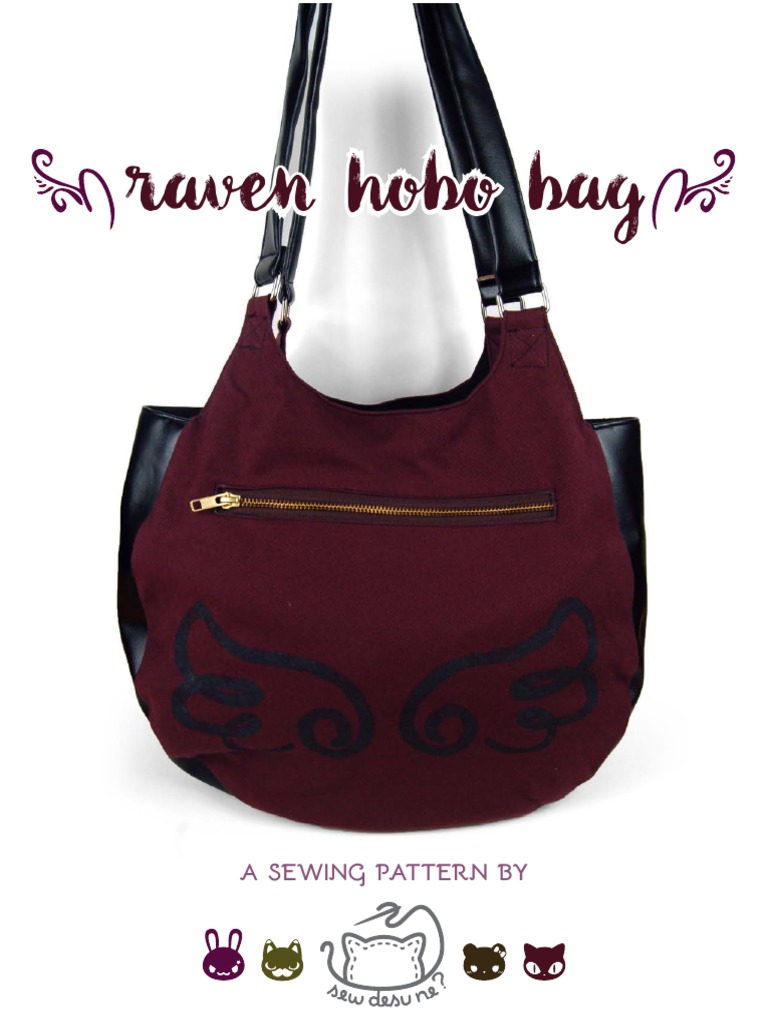 Raven Hobo Bag Sewing Pattern1 PDF PDF Sewing Quilting