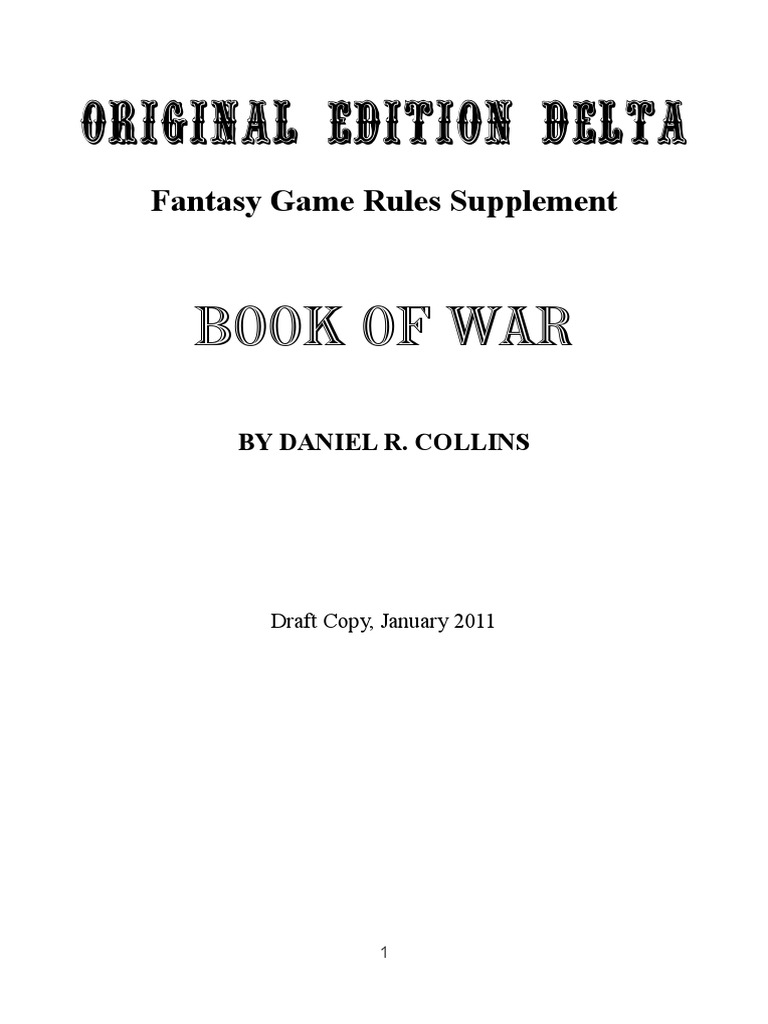 Original Edition Delta - Book of War | PDF | Dungeons & Dragons | Infantry
