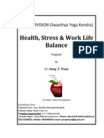 Health, Stress and Worklife Balance Pogram. - Notes - R