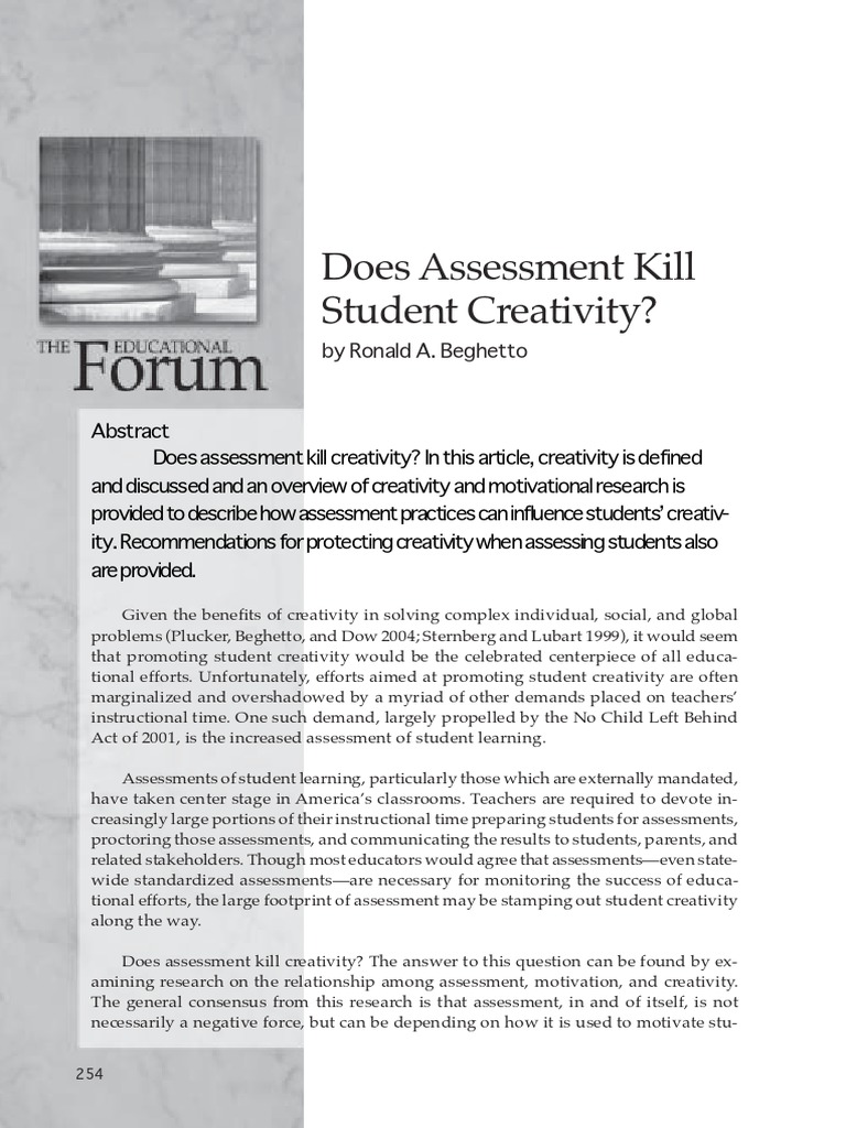 Educators: Balancing Creativity & Assessment | PDF | Creativity ...