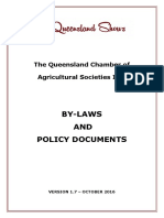 By-Laws AND Policy Documents: The Queensland Chamber of Agricultural Societies Inc