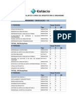 Matriz Curricular Do Curso de Arquitetura E Urbanismo