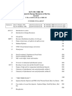 OCN 330 / ORE 330 Mineral & Energy Resources of The Sea: Course Syllabus