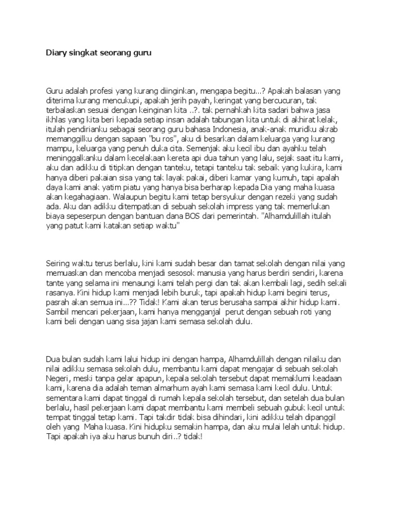Cerpen Tentang Guru