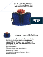 Lesen in Der Gegenwart