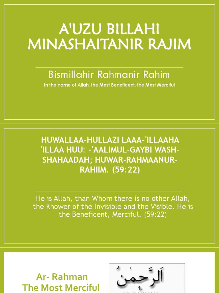 A Oudhou Billahi Mina Chaytani Rajim Signification – DOSK
