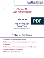 User Authentication: Jae Woong Joo