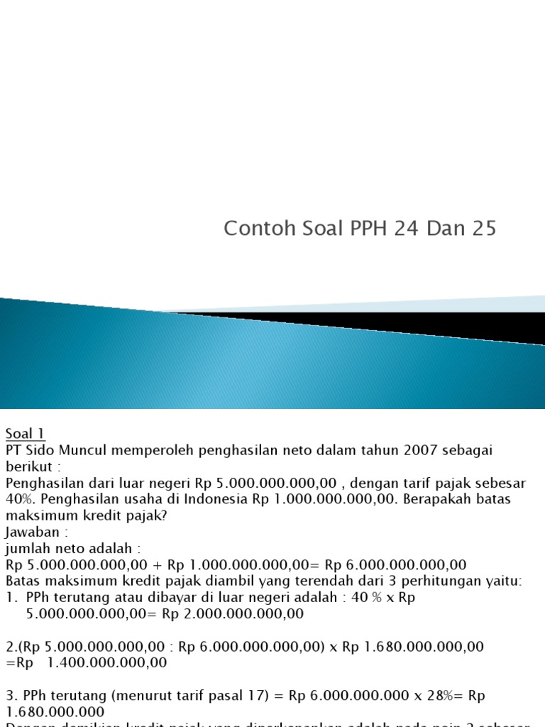 Contoh Soal Dan Jawaban Pph 24 Master Soal