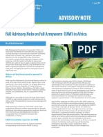 Advisory Note: FAO Advisory Note On Fall Armyworm (FAW) in Africa