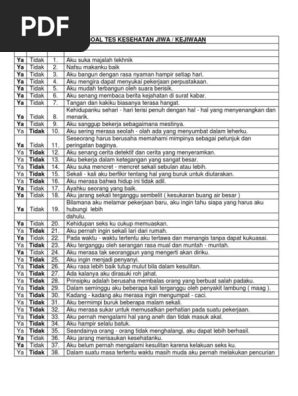 Soal Tes Kesehatan Jiwa Pdf