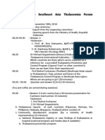 Agenda of The Southeast Asia Thalassemia Forum (Seathaf)