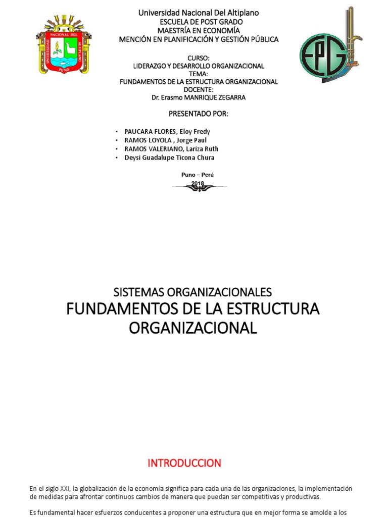Fundamentos de la Estructura Organizacional | PDF | Burocracia | Toma ...