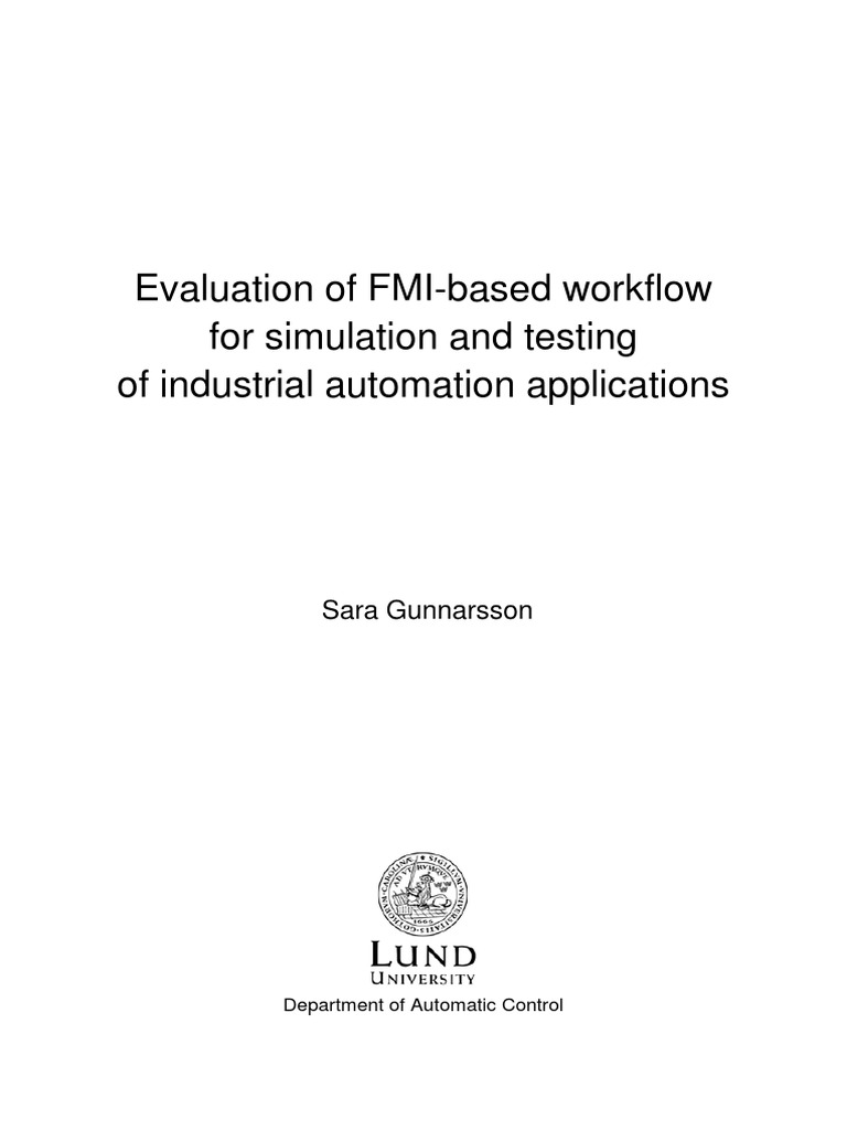 Evaluation of FMI-based Workflow For Simulation and Testing of ...