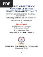 Synthesis and Electrical Properties of Bismuth Substituted Barium Titanate