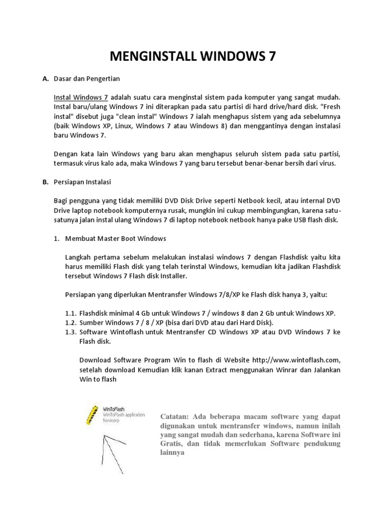 Cara Instal Win7docx