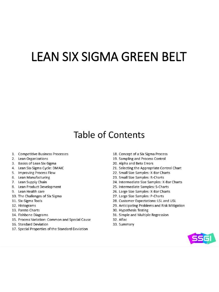 Lean Six Sigma Green Belt | PDF
