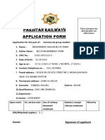 Pakistan Railways: Application Form