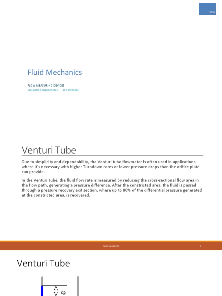 Fluid Mechanics Flow Measuring Devices PDF Flow Measurement Vortices