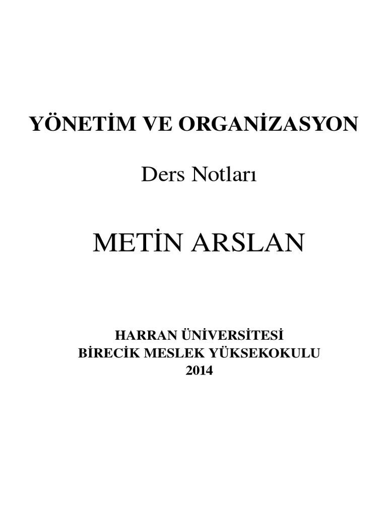 Yonetim Organizasyon | PDF
