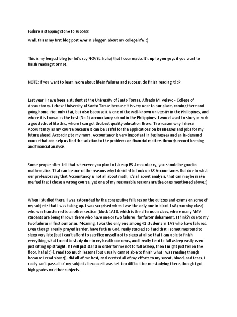 Failure Is A Stepping Stone To Success | PDF | University And College ...