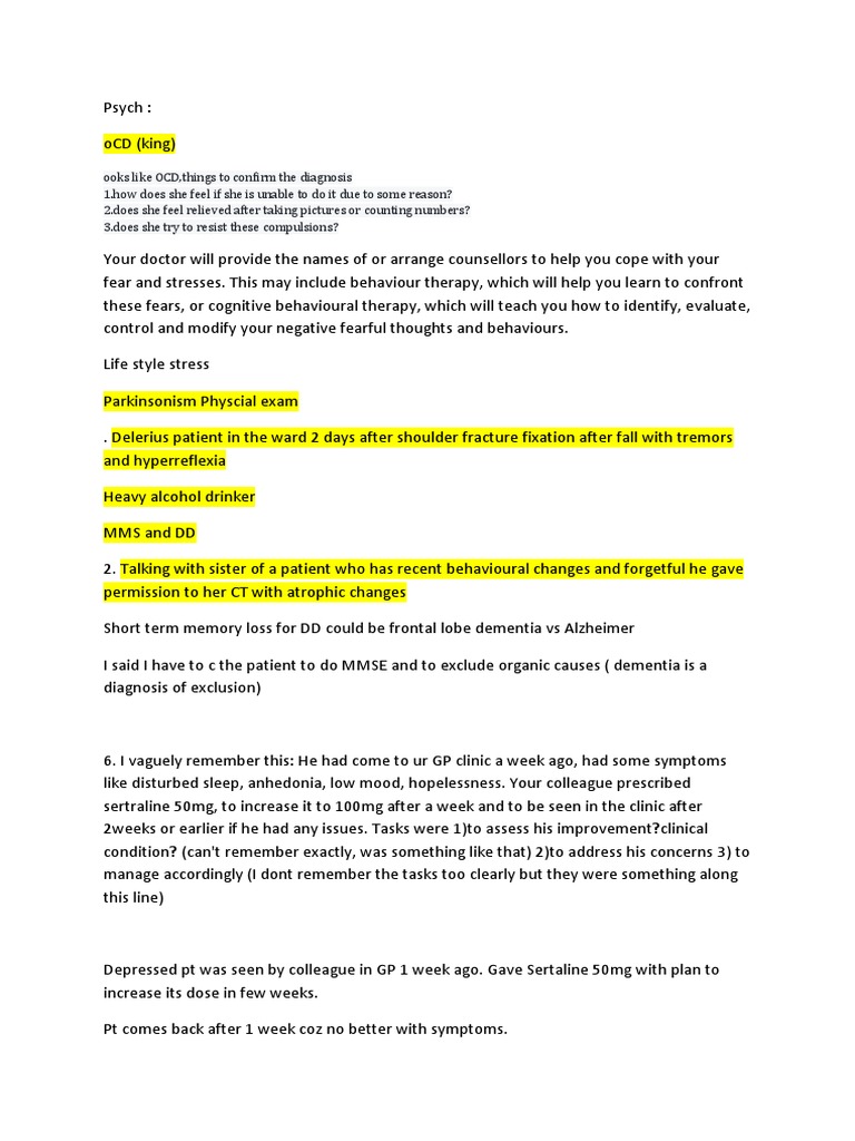 Psych Recall | PDF | Substance Dependence | Major Depressive Disorder