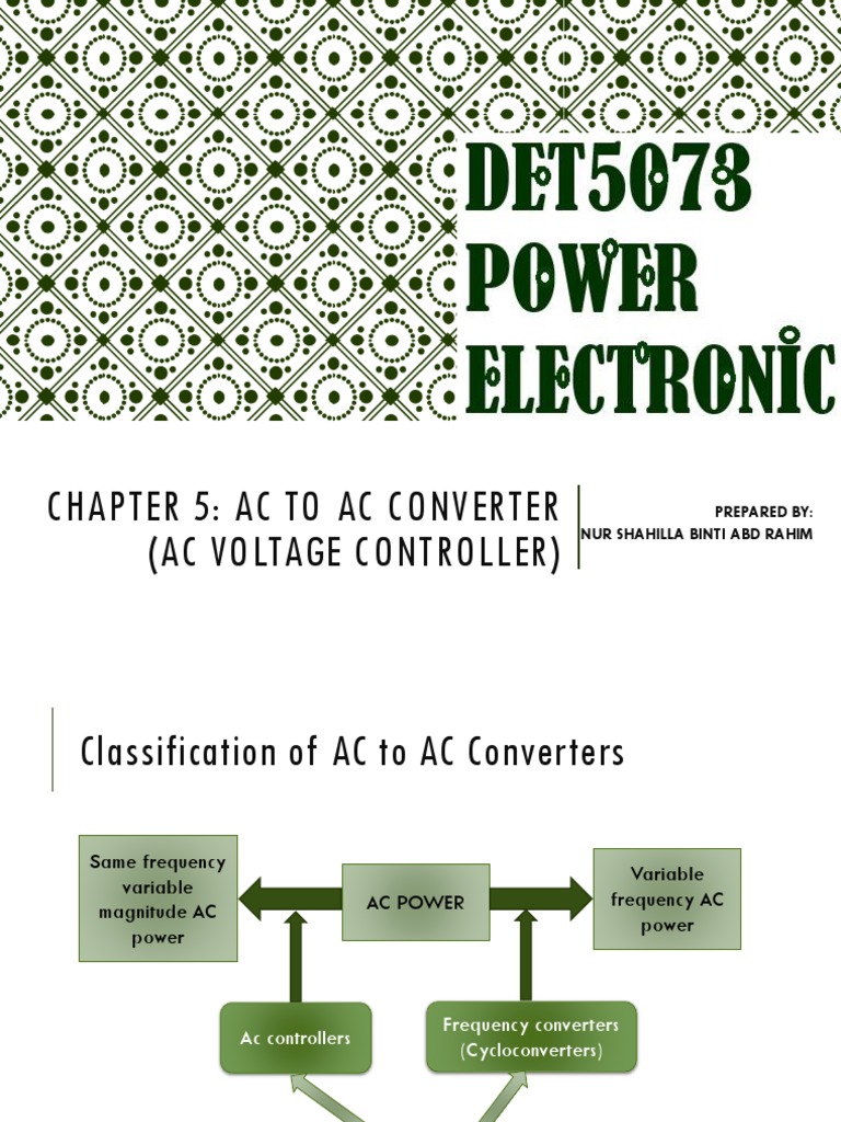 Chapter 5 Ac To Ac Converter PDF Rectifier Alternating Current