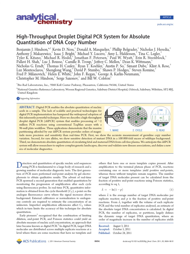 High-Throughput Droplet Digital PCR System For Absolute PDF | PDF ...