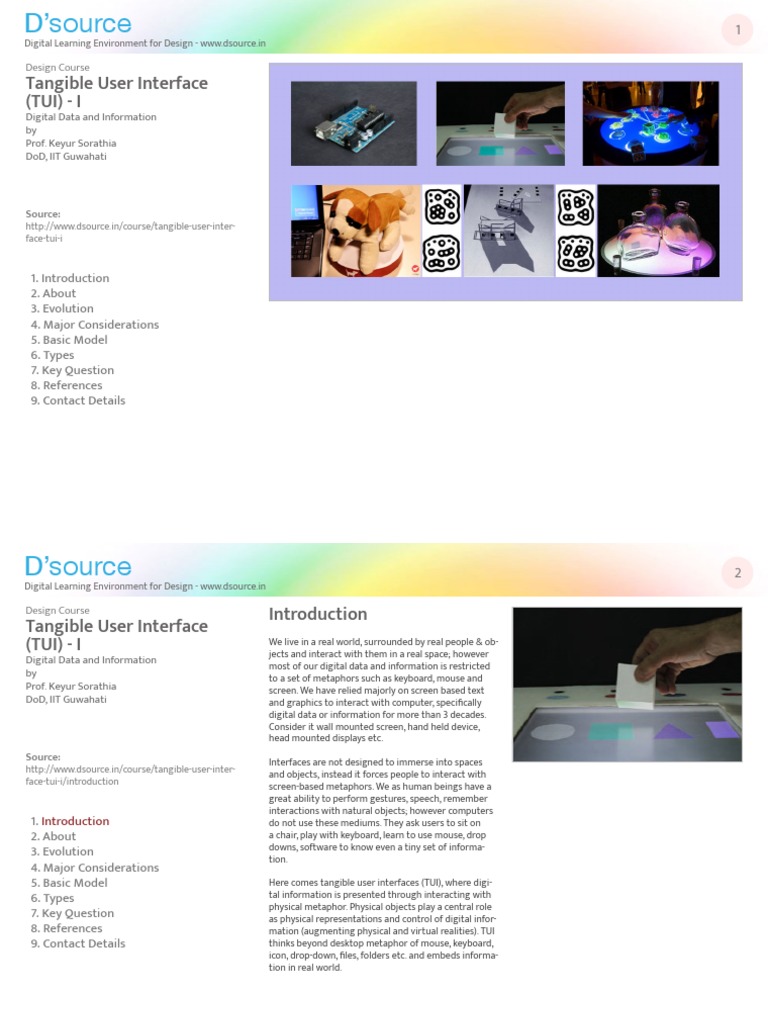 Tangible User Interface Tui I PDF Graphical User Interfaces Input