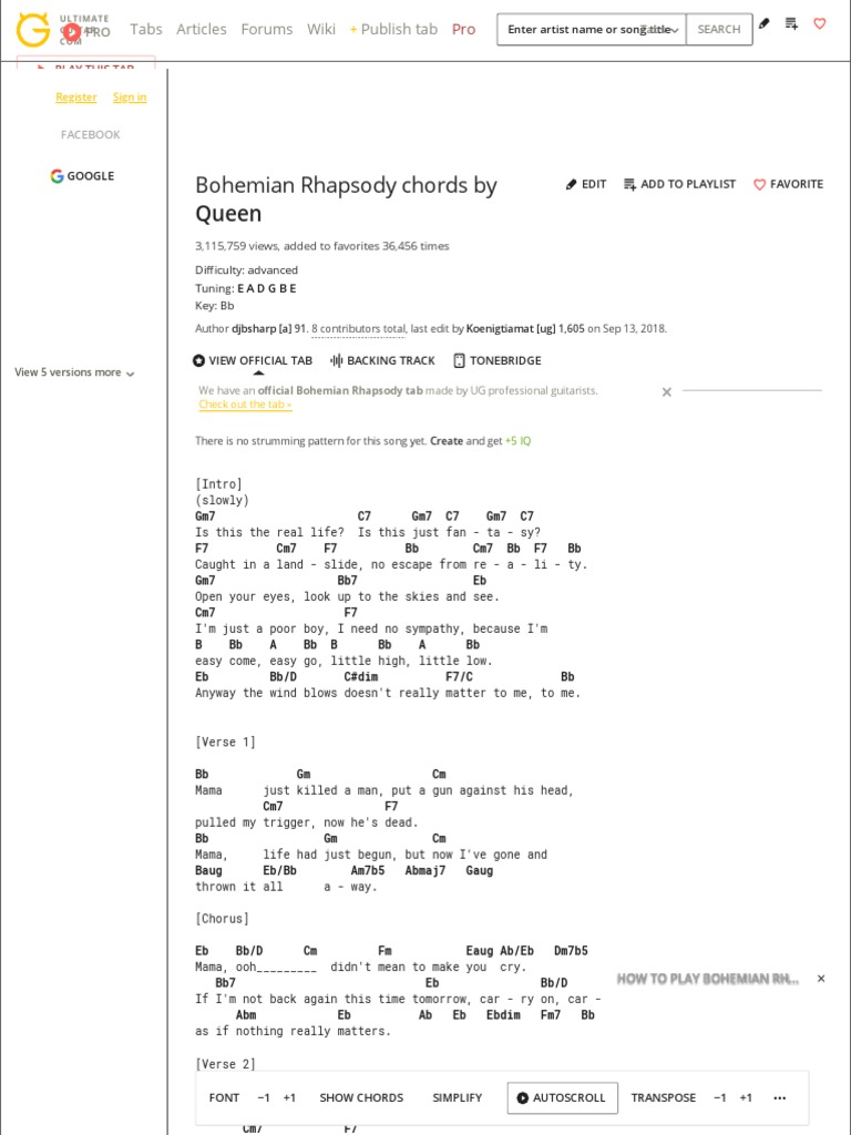 Bohemian Rhapsody Chords By Queen Pdf Pdf Celtic Musical Instruments Irish Musical Instruments