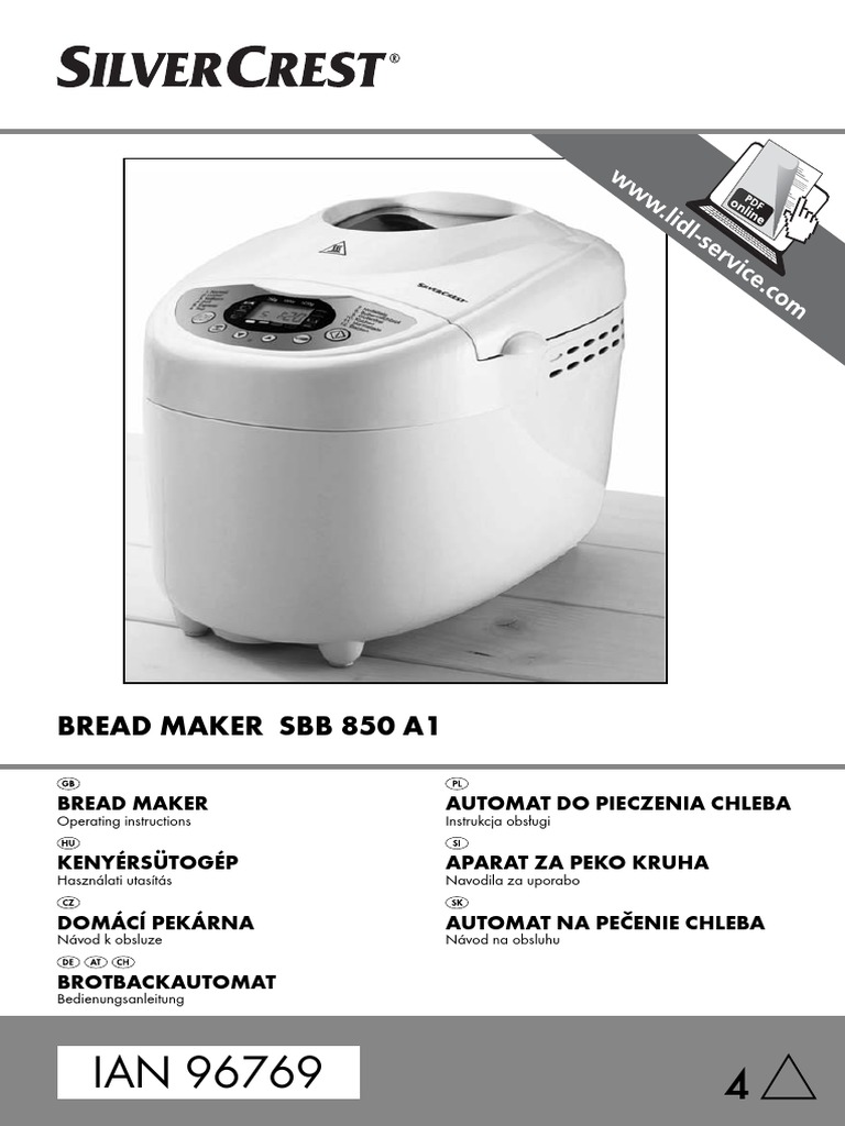 SilverCrest Bread Maker SBB 850 A1 (IB_96769_SBB850A1_LB4) Flour Dough