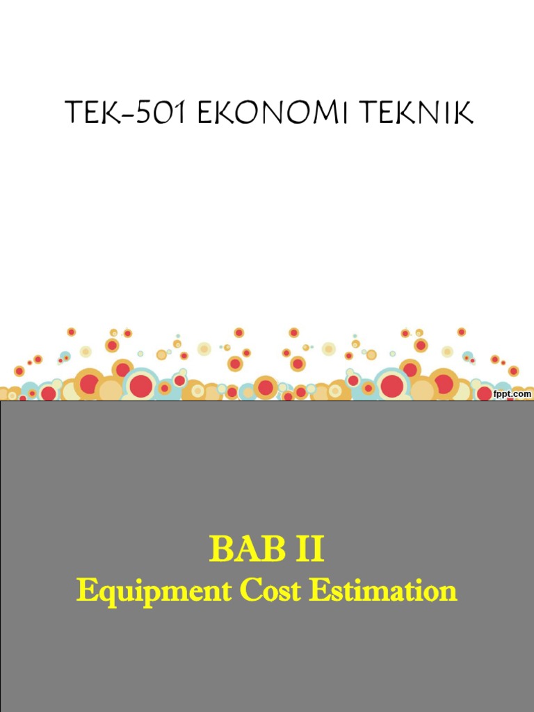 Equipment Cost Estimation PDF