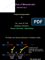 Metabolism of Biomolecules: Dr. Amee K Nair Institute of Science, Nirma University, Ahmedabad