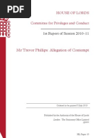 Mr Trevor Phillips - Allegation of Contempt