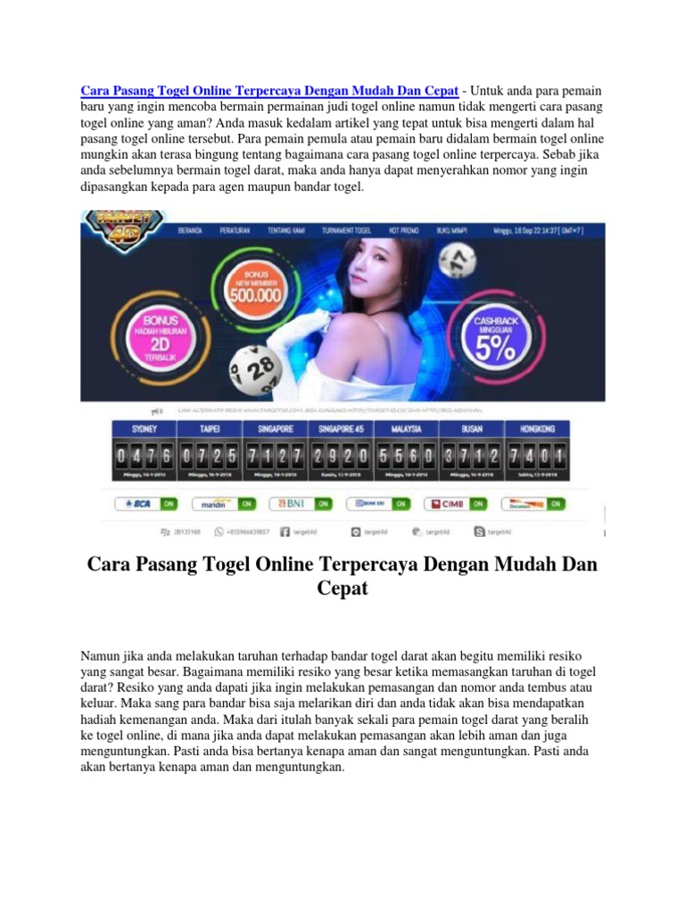 cara pasang togel pemula