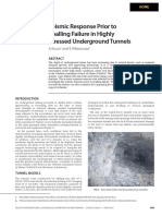 Seismic Response Prior To Spalling Failure in Highly Stressed Underground Tunnels