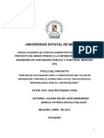 ANÁLISIS DE FACTIBILIDAD PARA LA CREACIÓN DE UNA TALLER DE REPARACIÓN Y PINTURA AL HORNO PARA AUTOS, CON UN SERVICIO PERSONALIZADO PARA EL CANTÓN MILAGRO.pdf