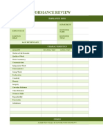 Simple Performance Review Template