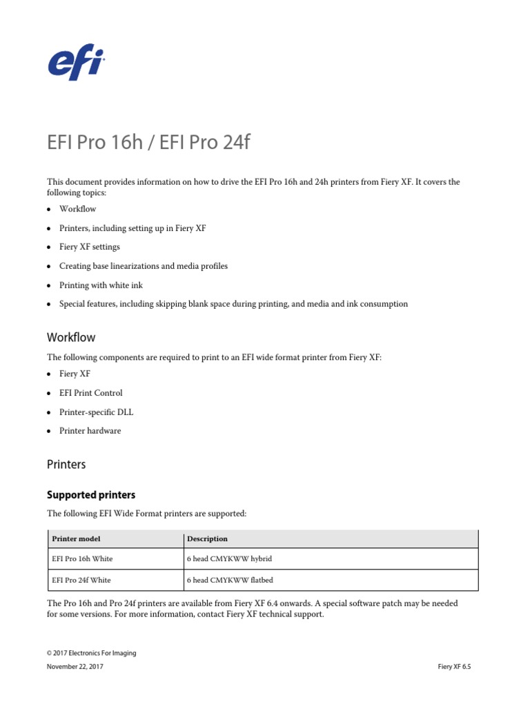 EFI Pro 16h 24f PDF Printer Adobe