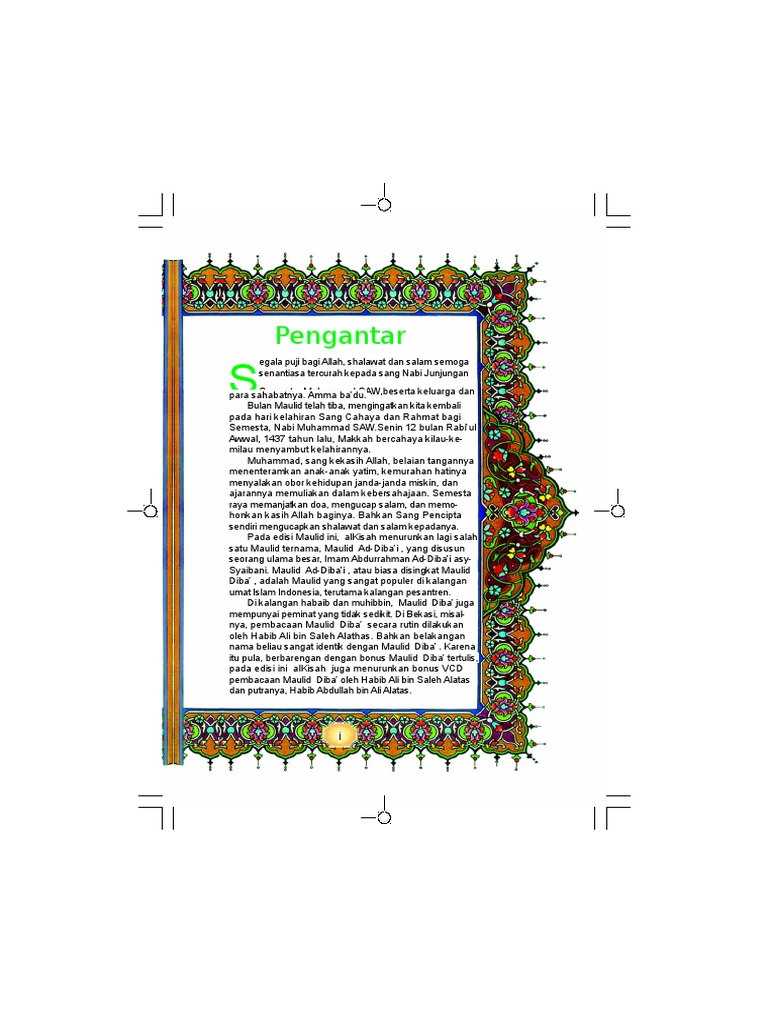 Maulid Ad-Diba’i: Merayakan Nabi Muhammad SAW | PDF